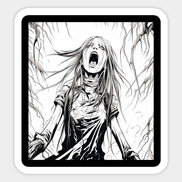 Manga Anime Demon Girl Beauty Horror Sticker by AtomicMadhouse